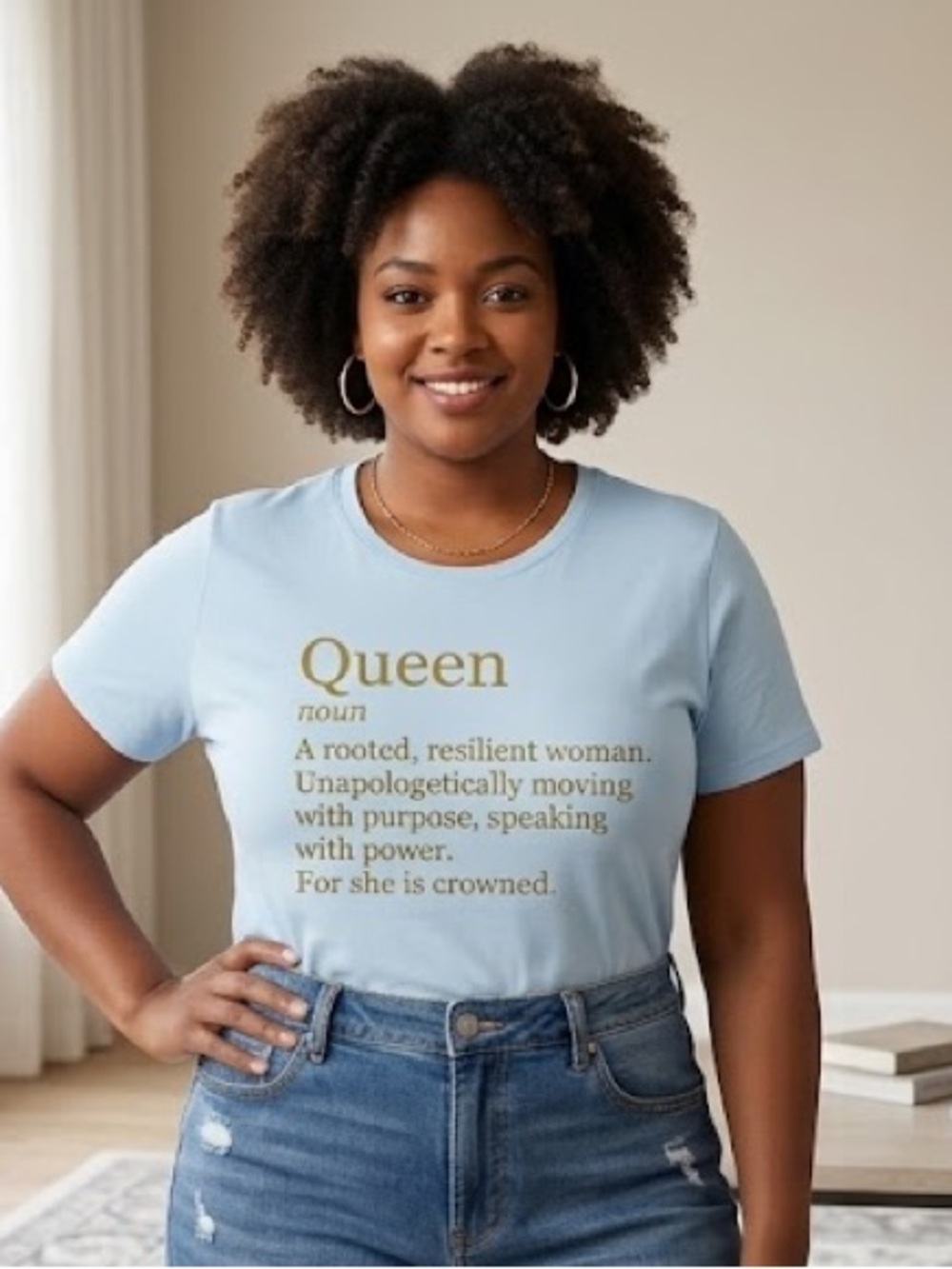 Legendary Rootz Queen Graphic Tee Women's 3X Plus Size Light Blue Shirt NWT